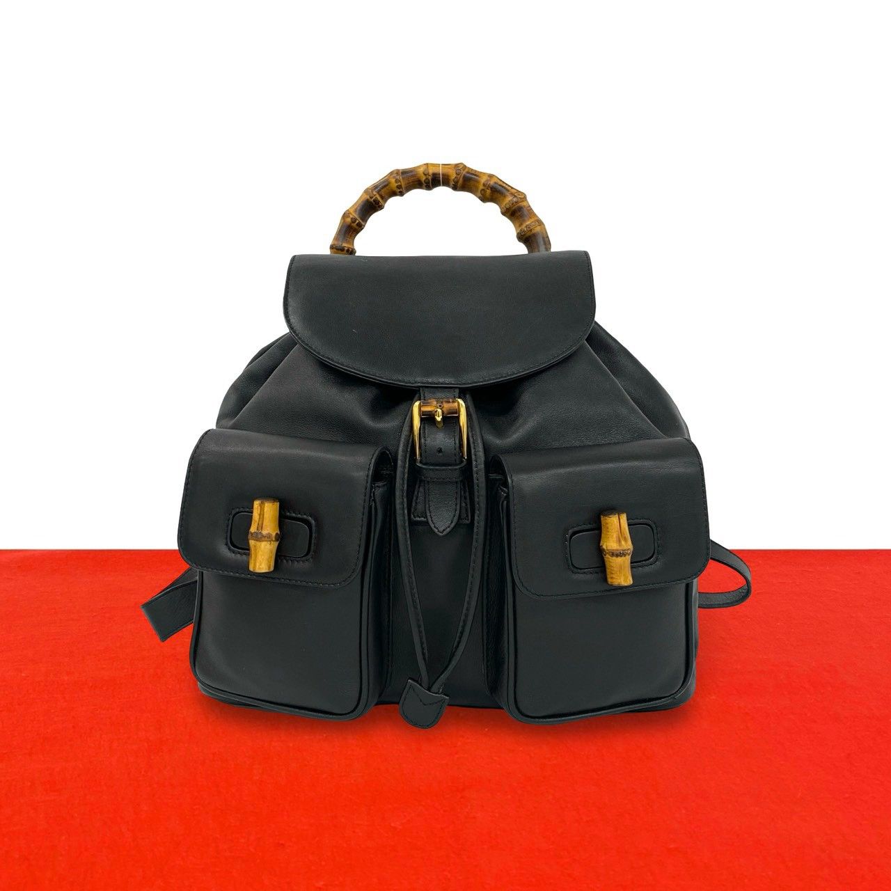 極 美品 GUCCI グッチ オールドグッチ ヴィンテージ バンブー レザー