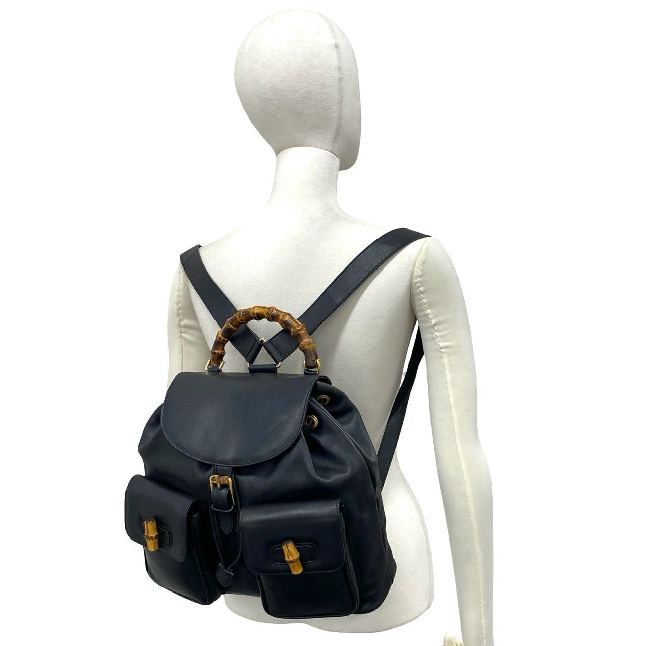 極 美品 GUCCI グッチ オールドグッチ ヴィンテージ バンブー レザー