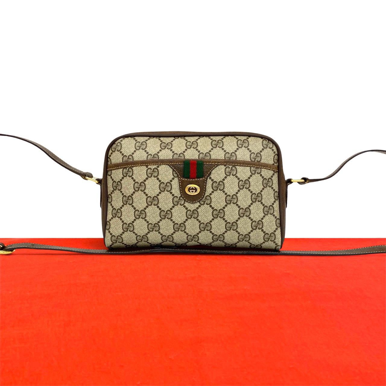 極 美品 GUCCI グッチ オールドグッチ ヴィンテージ シェリーライン GG 