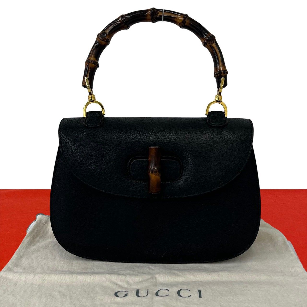 極 美品 GUCCI グッチ オールドグッチ ヴィンテージ バンブー レザー