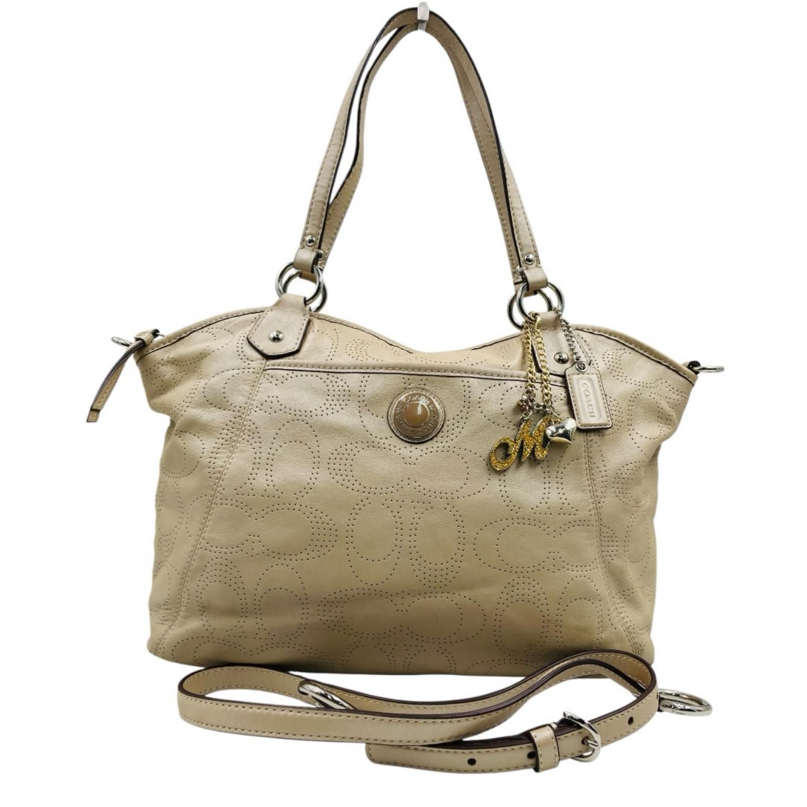 コーチ COACH パンチングレザートートバッグ ショルダー 2way F19688