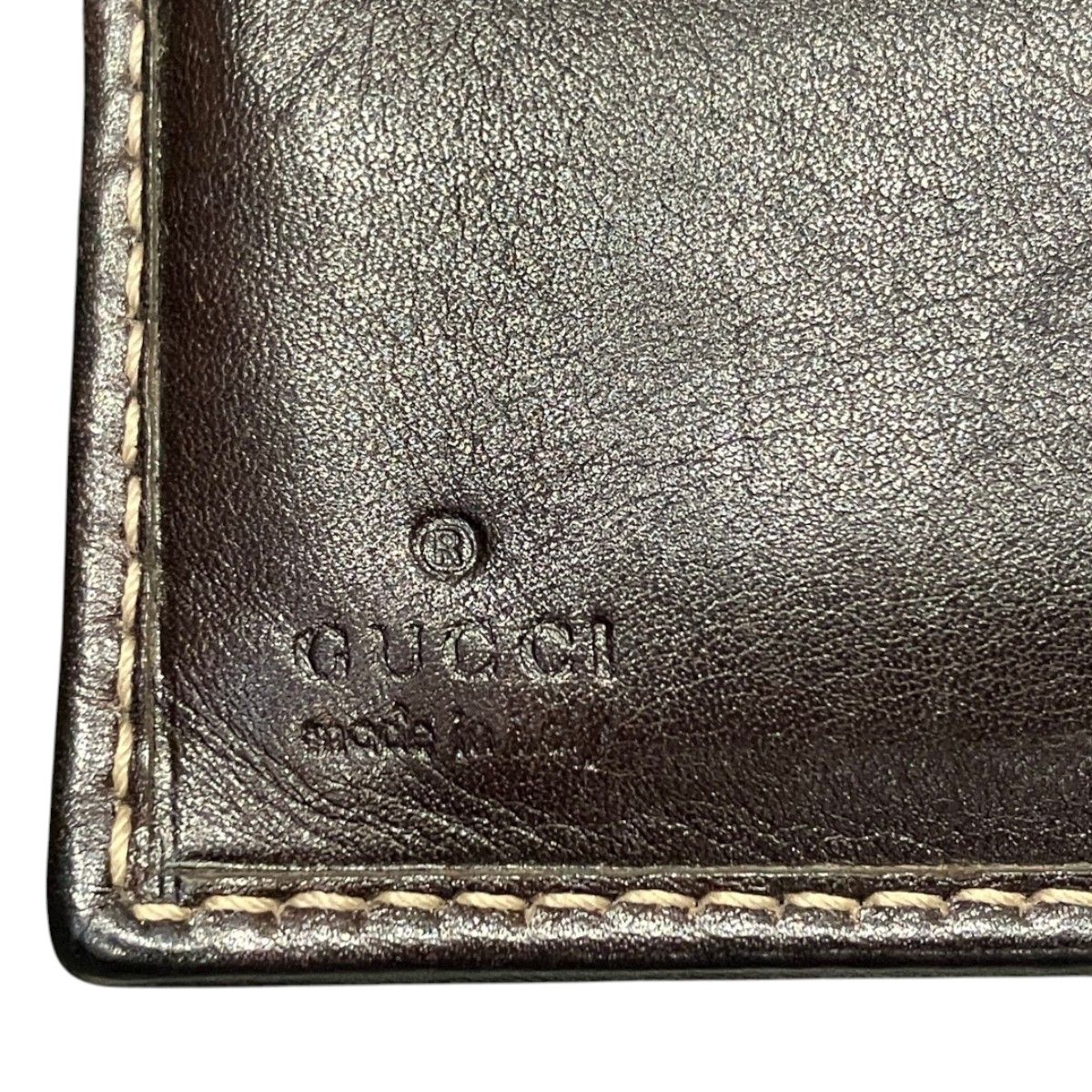 グッチ GUCCI インターロッキングG 二つ折り財布 レザー GGキャンバス