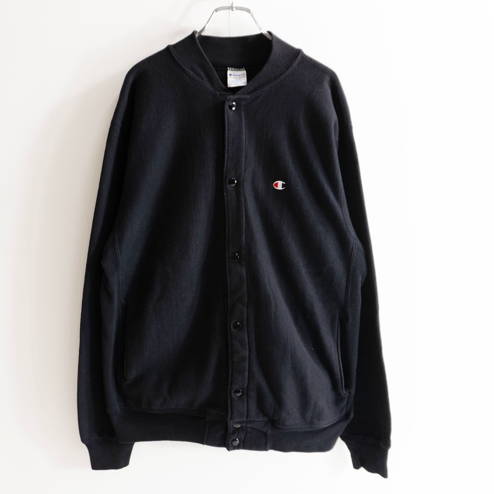 美品/USA製】CHAMPION【90s スナップ カーディガン】L ブラック