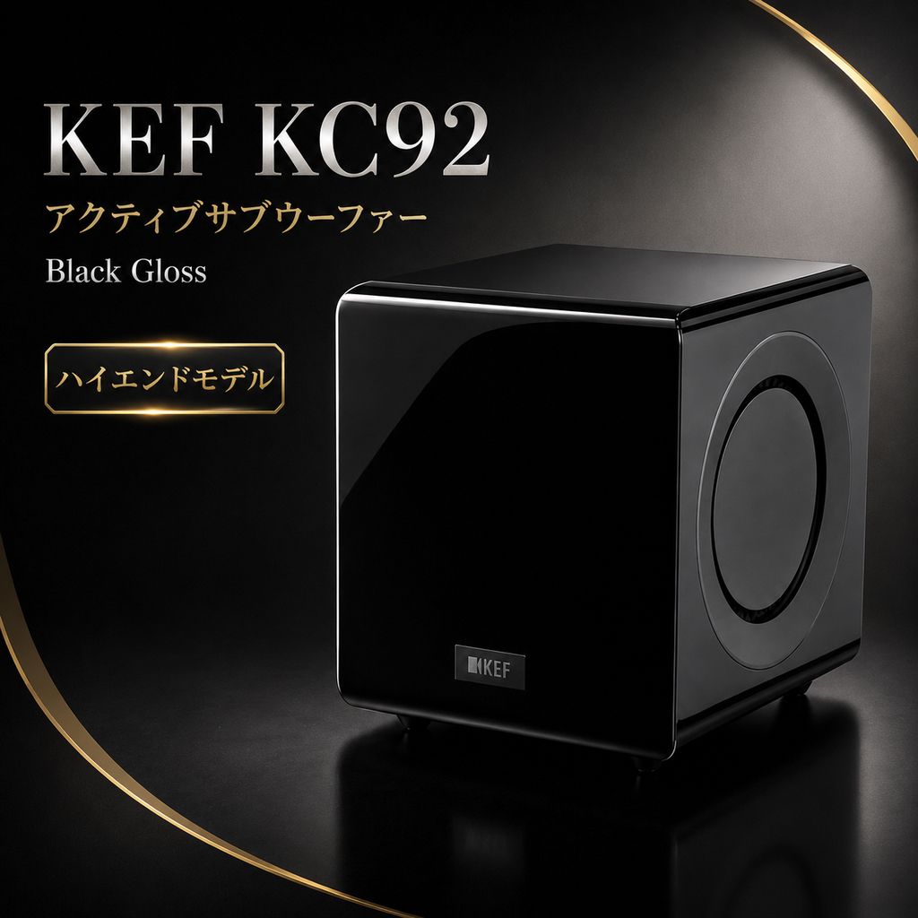 【開封済・未使用品】KEF KC92 アクティブサブウーファー カラー：Black Gloss（ブラックグロス） 114,000円