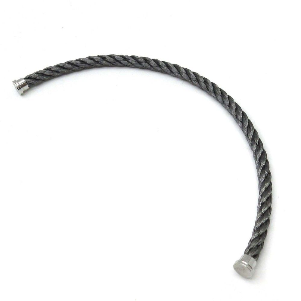 フレッド FRED フォース10 LM ブレスレット ケーブル スチール エンブレム グレー 17 美品 13,024円