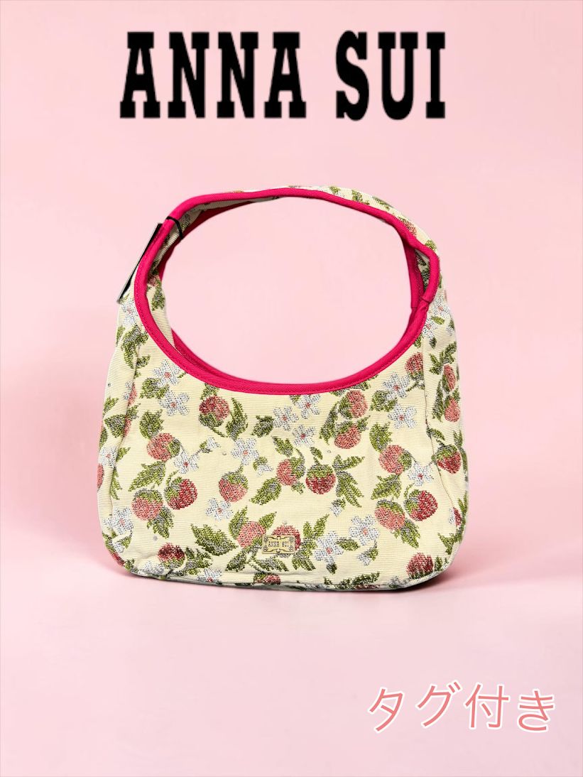 [미사용, 번역본 포함] ANNA SUI 안나수이 스트로베리 패턴 원숄더백/핸드백