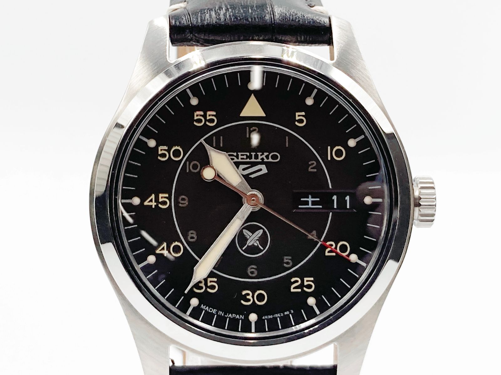 세이코 세이코 세이코 5 스포츠 4R36-16X0 오토매틱 시계 39mm 남성용 블랙 다이얼