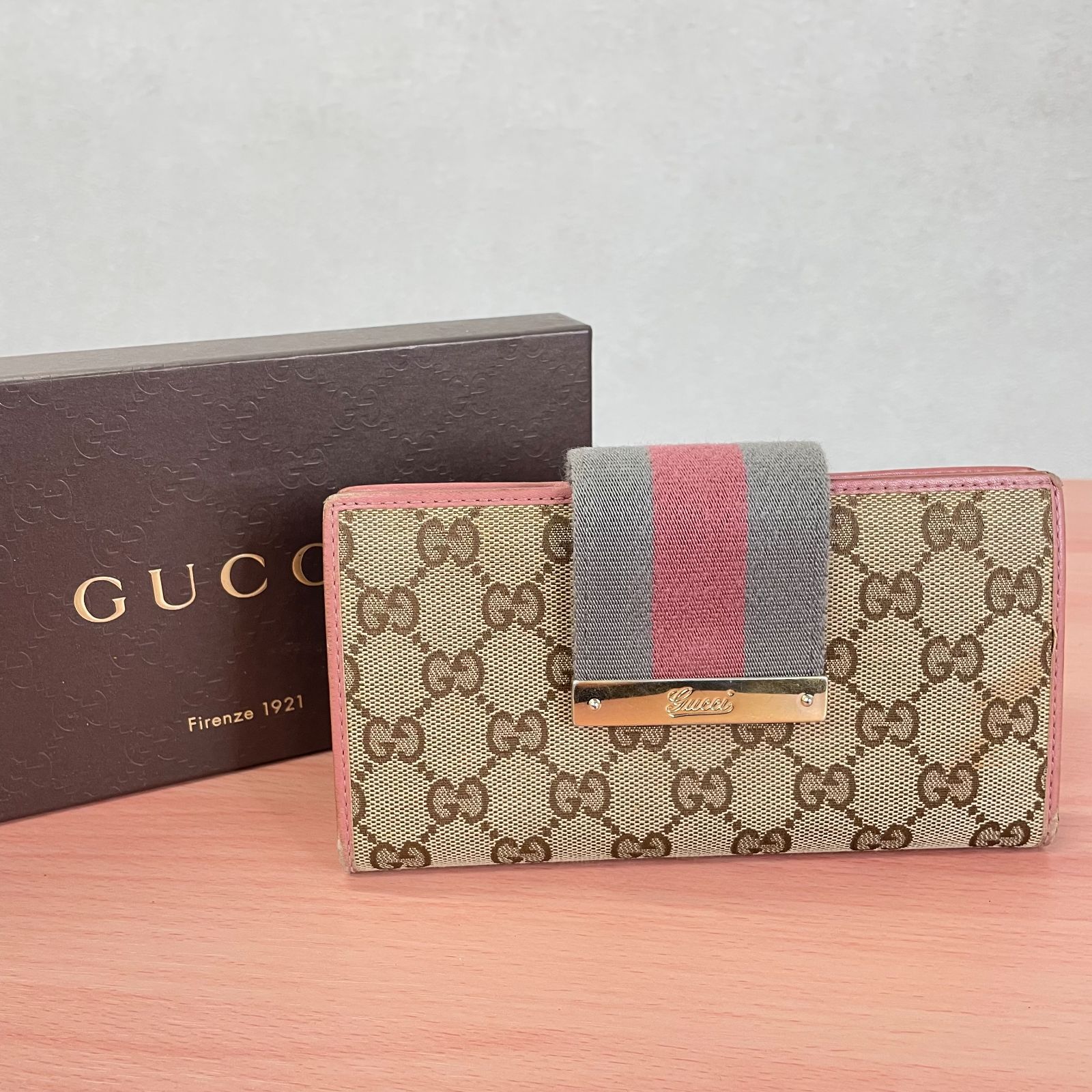 グッチ GUCCI 二つ折り長財布 オフィディア GGキャンバス