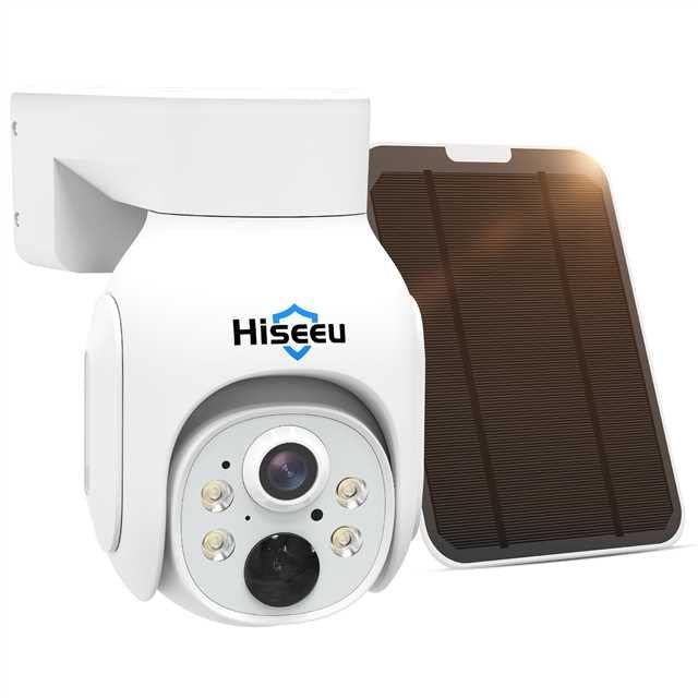 ☆ 신품 ☆ [HiSeeU의 NVR 시스템 및 배터리로 작동되는 카메라에 추가 가능] Hiseeu 보안 카메라, 태양광, 400만 픽셀 무선 보안 카메라, 120° 광각 렌즈, 배선 불필요, 양방향 오디오, 실외/실내 호환, USB 충전/태양광 패널, 충전식, 8000mAh 배터리, IP66 증거