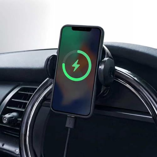 【パーシビア】車用スマホホルダー ミニクーパーF54 F55 F56 F57 F60対応 ワイヤレス充電 車載ホルダー (電動挟込式）送料無料 4862ac28