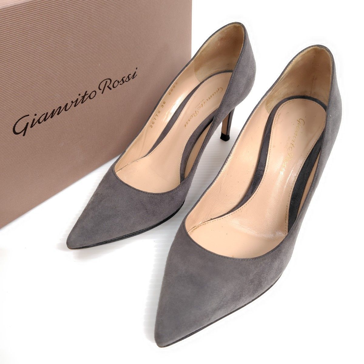 Gianvito Rossi ジャンヴィトロッシ パンプス 36 スエード ポイン