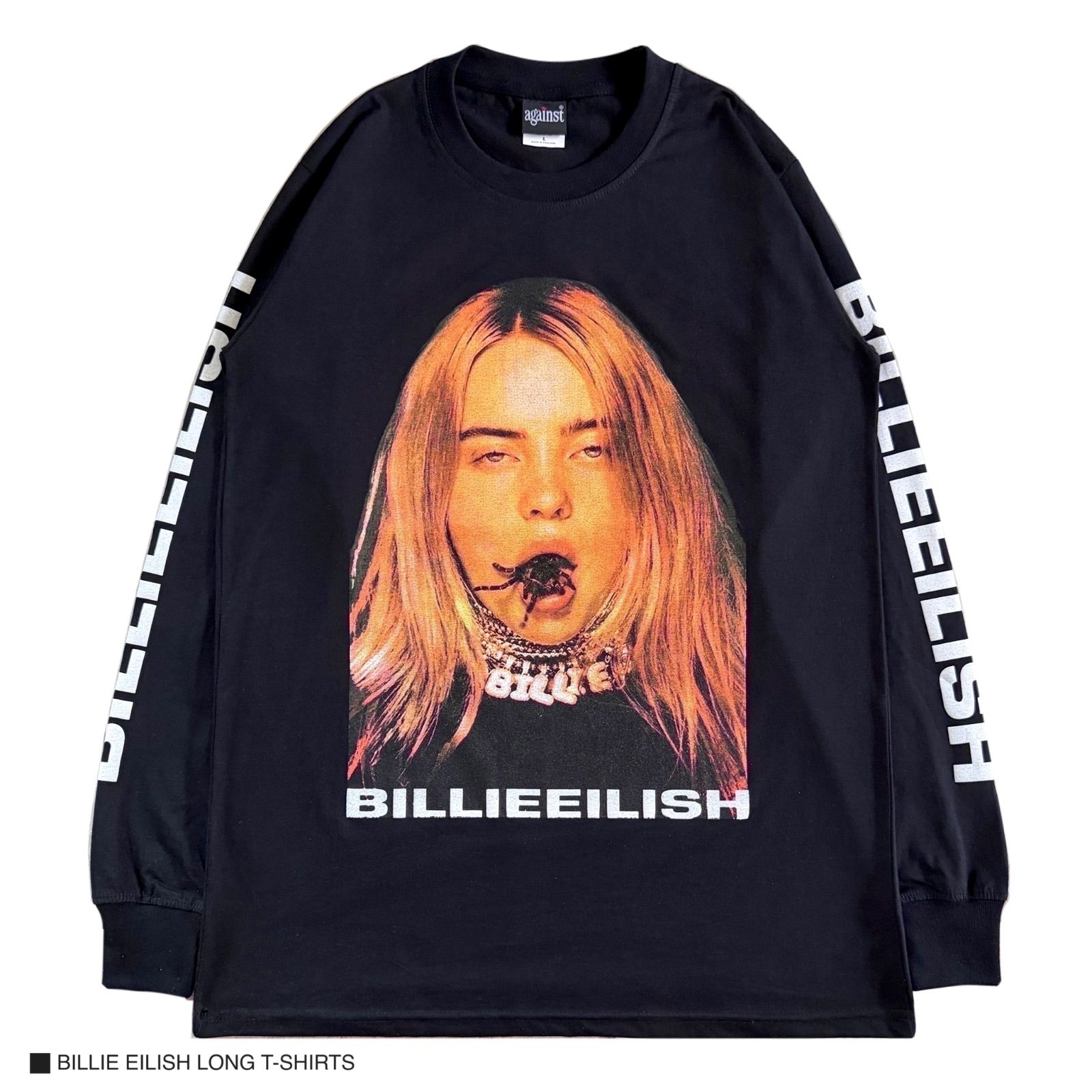 Billie Eilish グラフィック長袖Tシャツ BILLIE EILISH ビリーアイリッシュ 長袖 ロングTシャツ ロンT バンドT