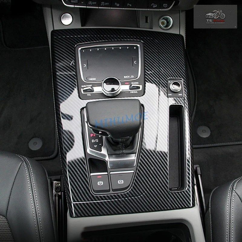 左ハンドル車用カーボンシフトパネルカバー アウディ Q5 FY SQ5 2017 - 20 車内アクセサリー トリム
