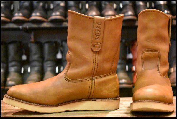 【8.5E 良品 09年】レッドウィング 866 ペコス 茶 オロイジナル ブラウン プルオン ブーツ redwing pecos HOPESMORE【GI176】
