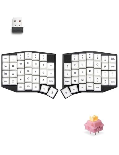 YIVU 64 키 무선 좌우 분리 기계식 키보드 2.4GHz 무선 컬럼 스태거드 배열 저소음 축 (outm 피치 축) 핫스왑 호환 QMK/VIAL 호환 영어 미국 레이아웃 맞춤형 키보드 완제품 YM 07c0eb6c