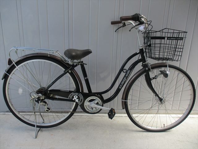 F516★整備済み★完成車発送★中古自転車【27インチ　ママチャリ　黒ブラウン 】