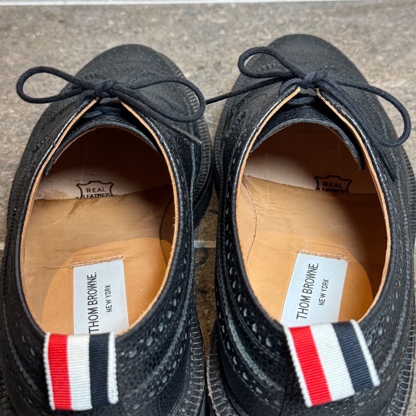 極美品】THOM BROWNE トムブラウン ロングウィング ブローグ ペブル 