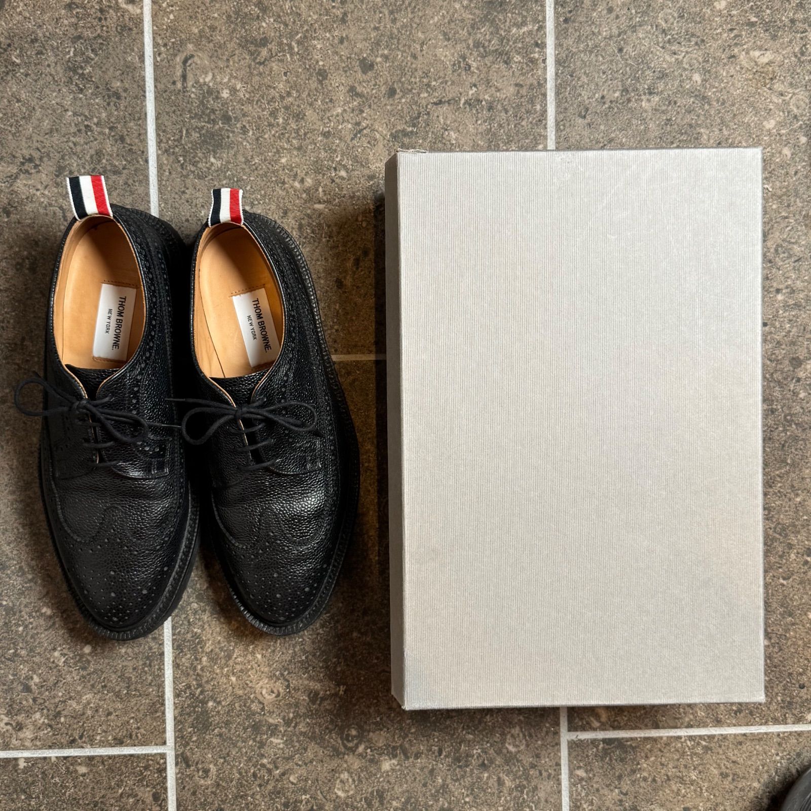 極美品】THOM BROWNE トムブラウン ロングウィング ブローグ ペブル 