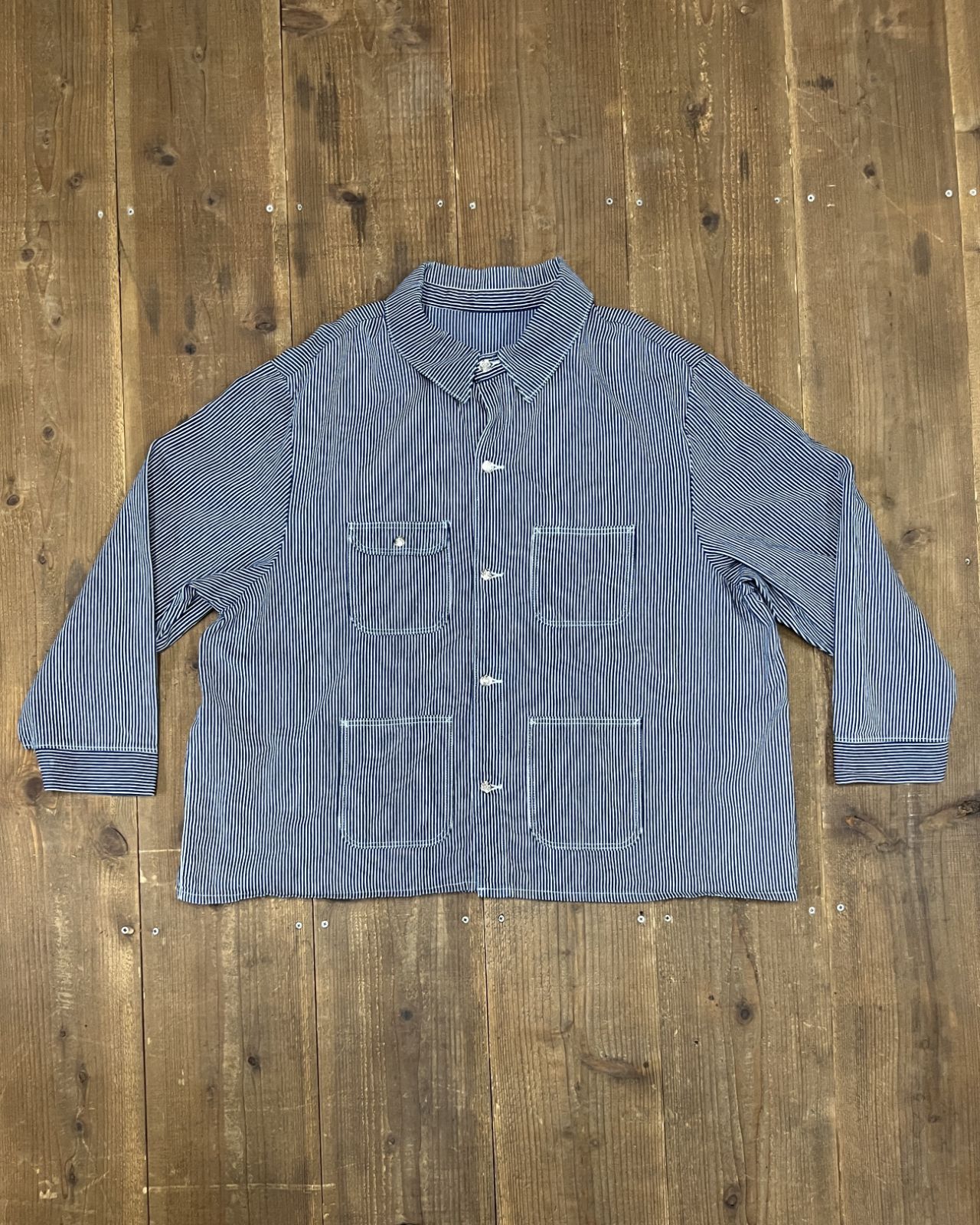 1980s USA製 POINTER BRAND ヒッコリーストライプ カバーオール / SIZE