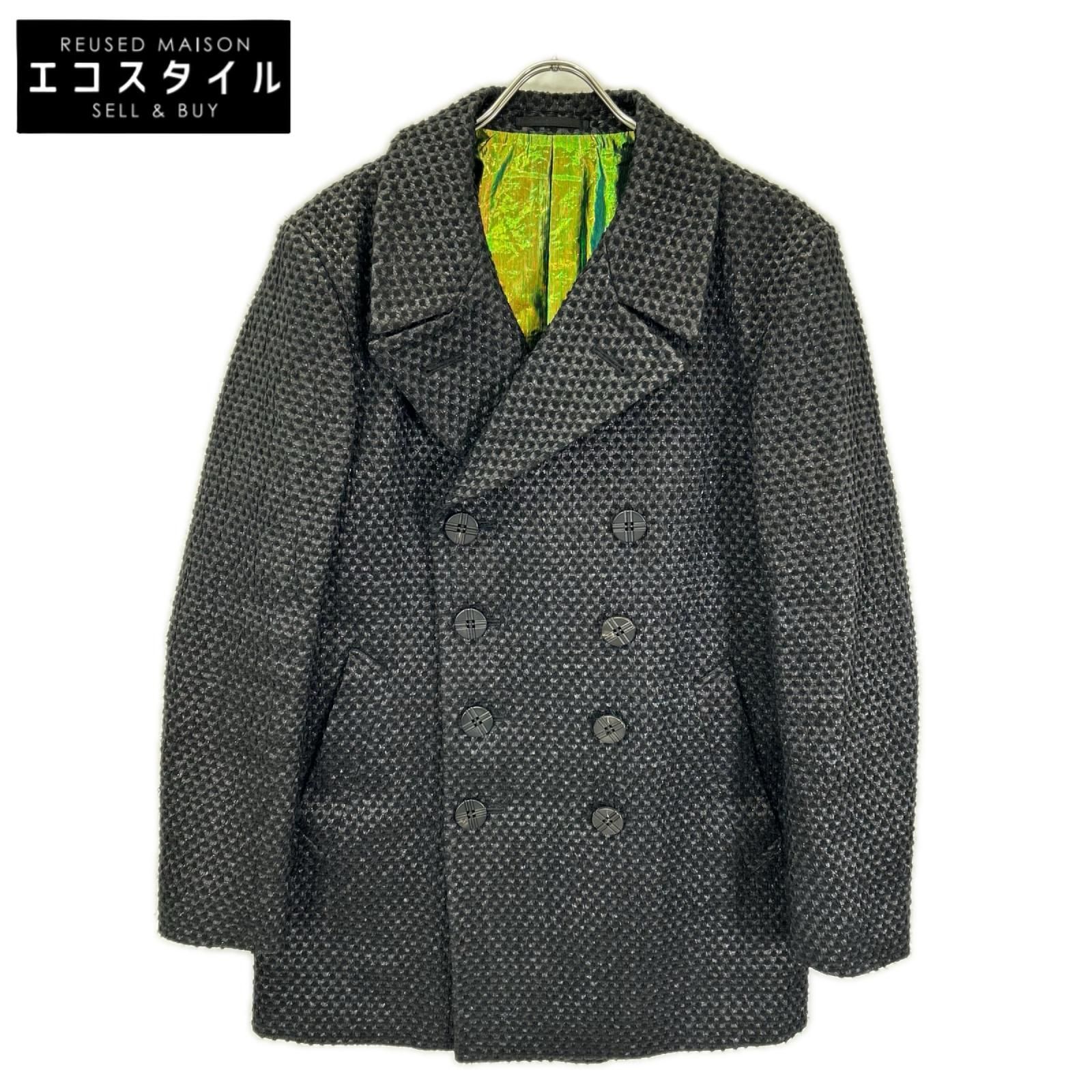 ISSEY MIYAKE MEN　イッセイミヤケメン　14AW ME43FA033 幾何学的 テキスタイル Pコート　3