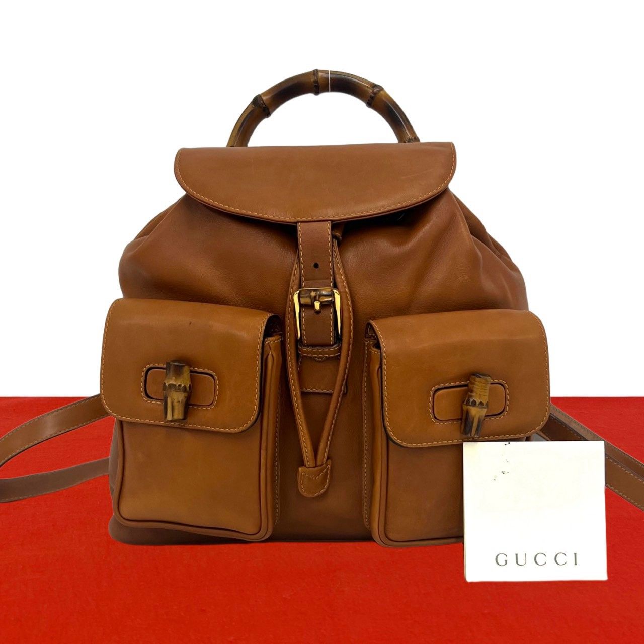 極 美品 GUCCI グッチ オールドグッチ ヴィンテージ バンブー レザー