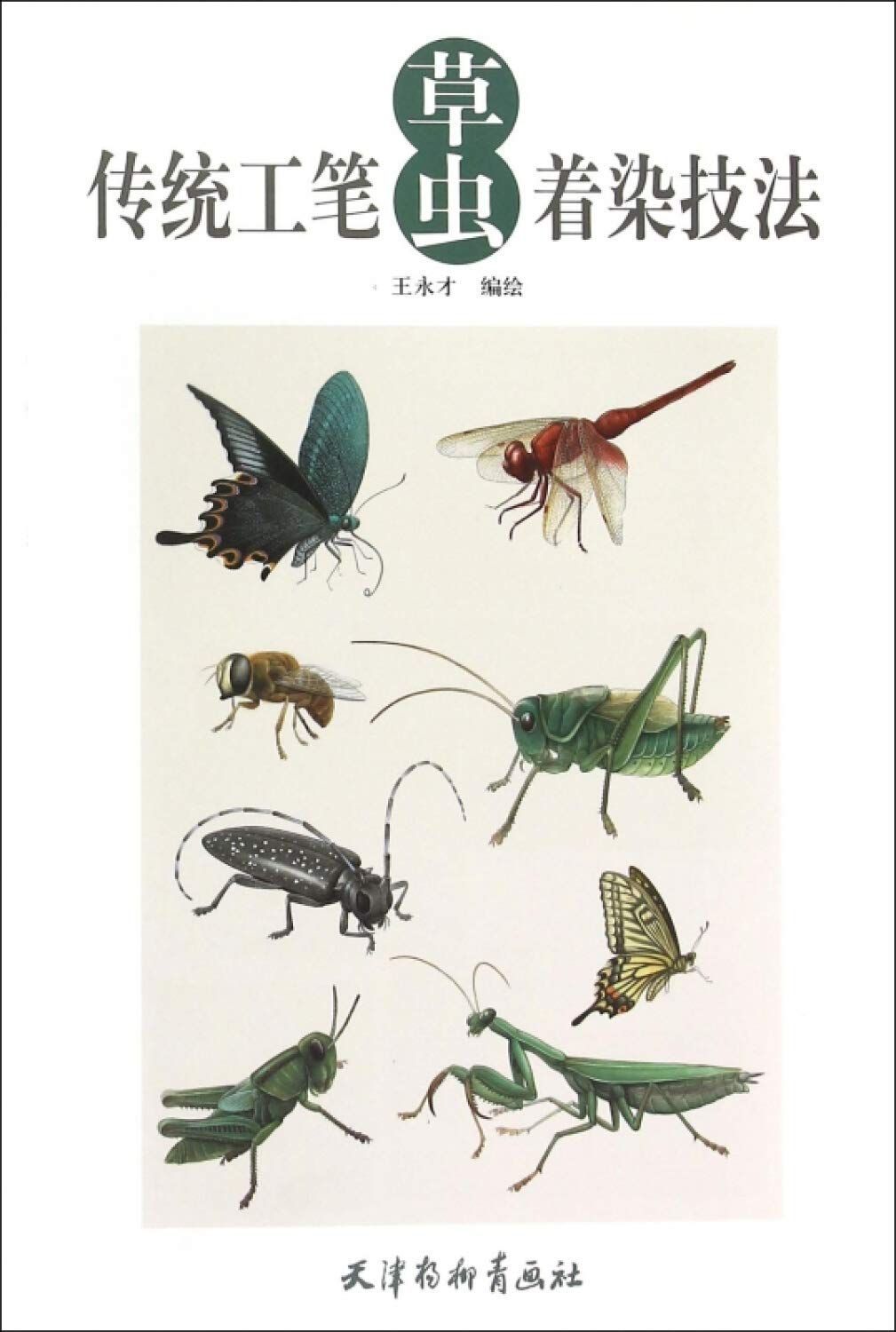 伝統工筆草虫着色技法　水墨画技法書　中国絵画/??工?草虫着染技法 9,887円