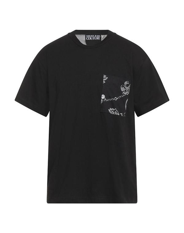 ヴェルサーチ メンズ トップス Tシャツ VERSACE JEANS COUTURE Black ブラック 27,160円
