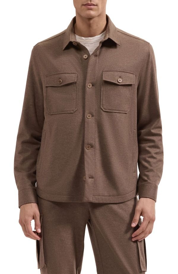 ブガッチ メンズ アウター コート ウール シャツ ジャケット Bugatchi Wool Blend Shirt JacketOBACCO 52,680円