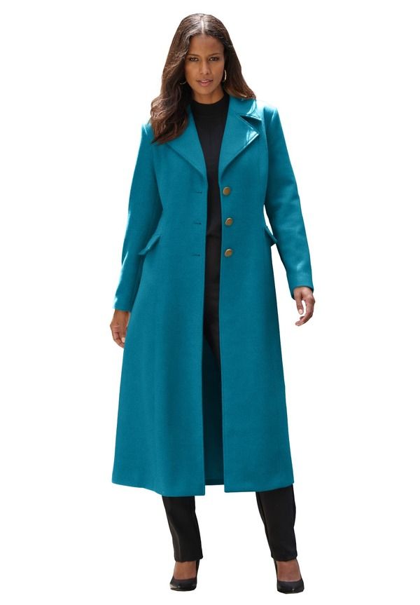 ロアマンズ レディース アウター ジャケット・ブルゾン プラスサイズ ウール コート Roamans Plusize Long Tailo red Wool Blend Coat Plus DEEP