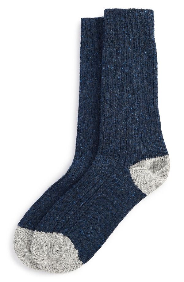 バブアー メンズ アンダーウェア 靴下 ウール ブーツ Barbour Houghton Wool Blend Boot Socks NAVY GREY グレー 8,380円