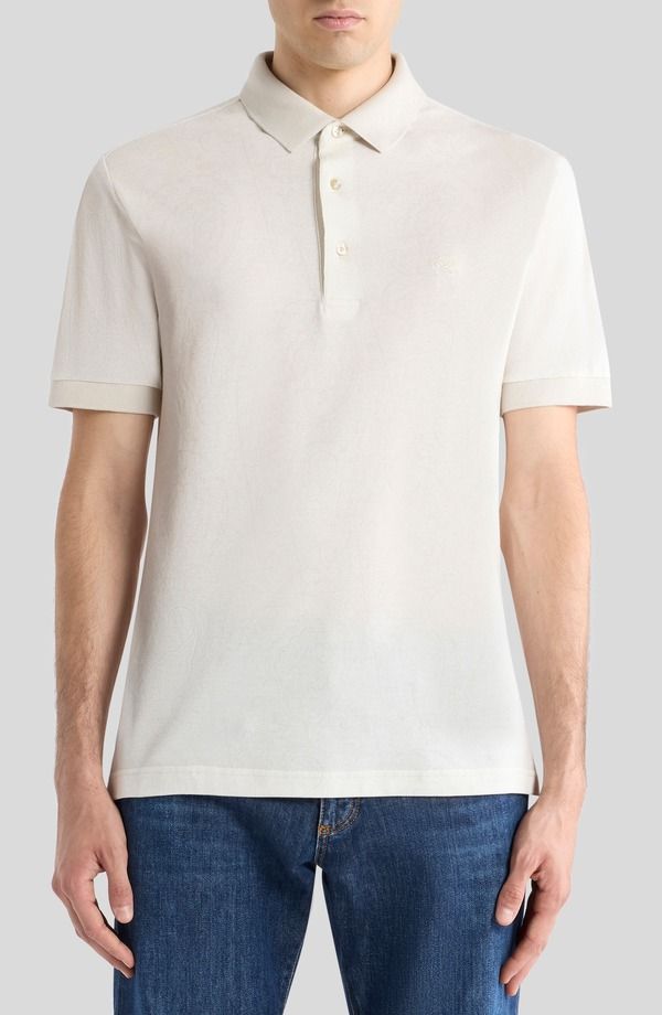 エトロ メンズ トップス シャツ コットン Etroma Cotton Piqu Polo PRINT ON WHITE BASE ホワイト