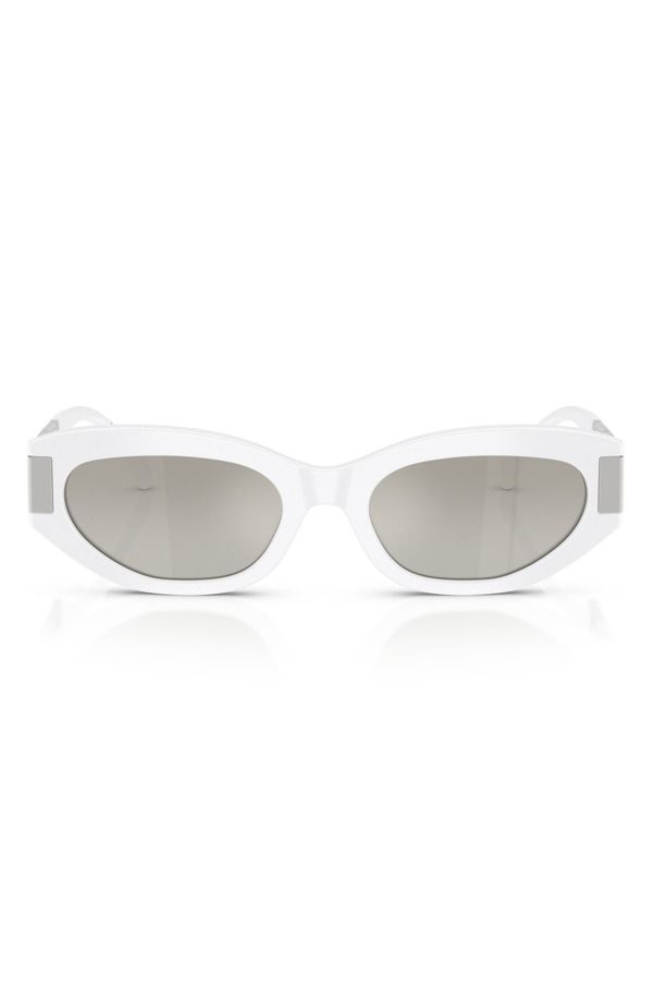 ヴェルサーチ レディース アクセサリー サングラス・アイウェア Versace 54mm Cat Eye Sunglasses WHITE GREY MIRROR SILVER ホワイト