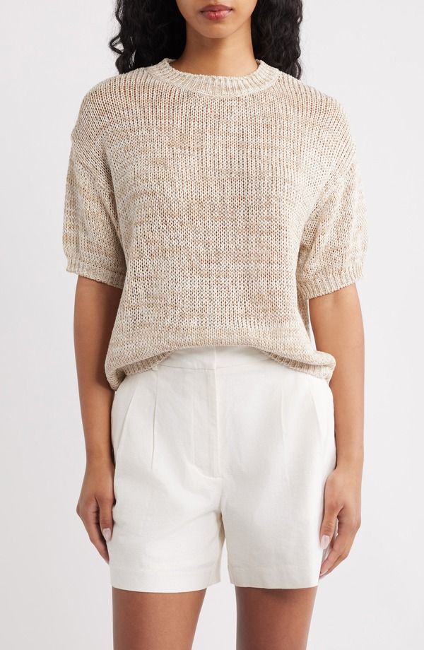 マンゴ レディース アウター パーカー・スウェット セーター コットン ニット MANGO Paquita Speckled Knit Cotton Blend Sweater BEIGE ベージュ 16,436円