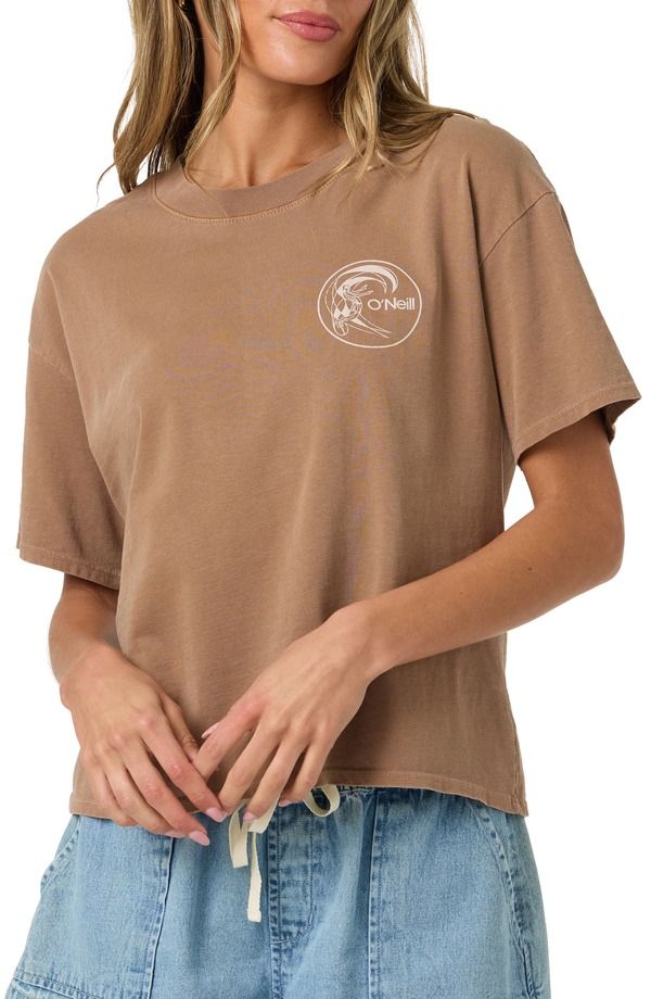 オニール レディース トップス Tシャツ グラフィック ONeill OG Salty Circle Surfer Graphic TShirt CARO BROWN ブラウン 10,066円