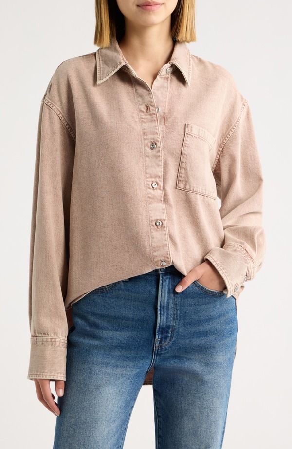 ラグアンドボーン レディース アウター ジャケット・ブルゾン シャツ デニム rag bone Connie Ultra Featherweight Denim ButtonUp Shirt ROSE