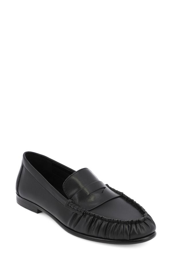 ミア レディース シューズ スリッポン・ローファー レザー フェイクレザー MIA CarrsonP Faux Leather Penny Loafer Women BLACK ブラック