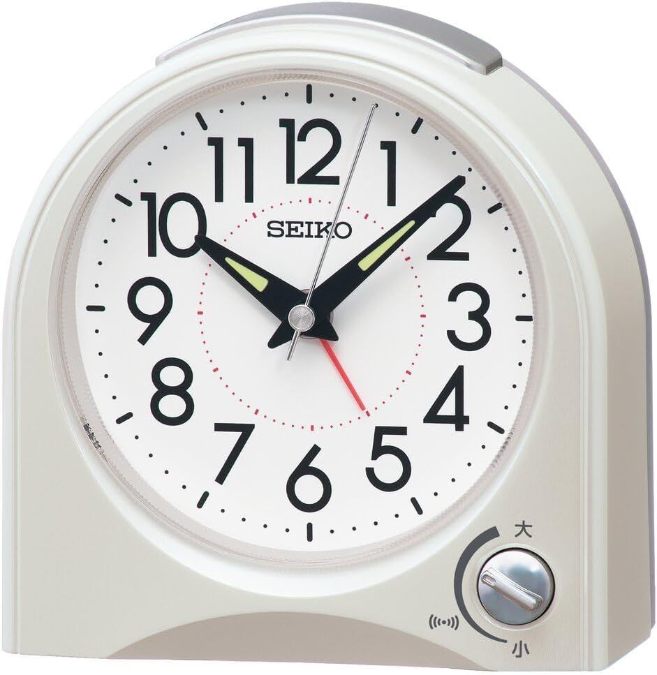 아날로그 화이트 펄 탁상시계 알람시계 (115×115×55mm 시계) KR520W 세이코 시계 (세이코