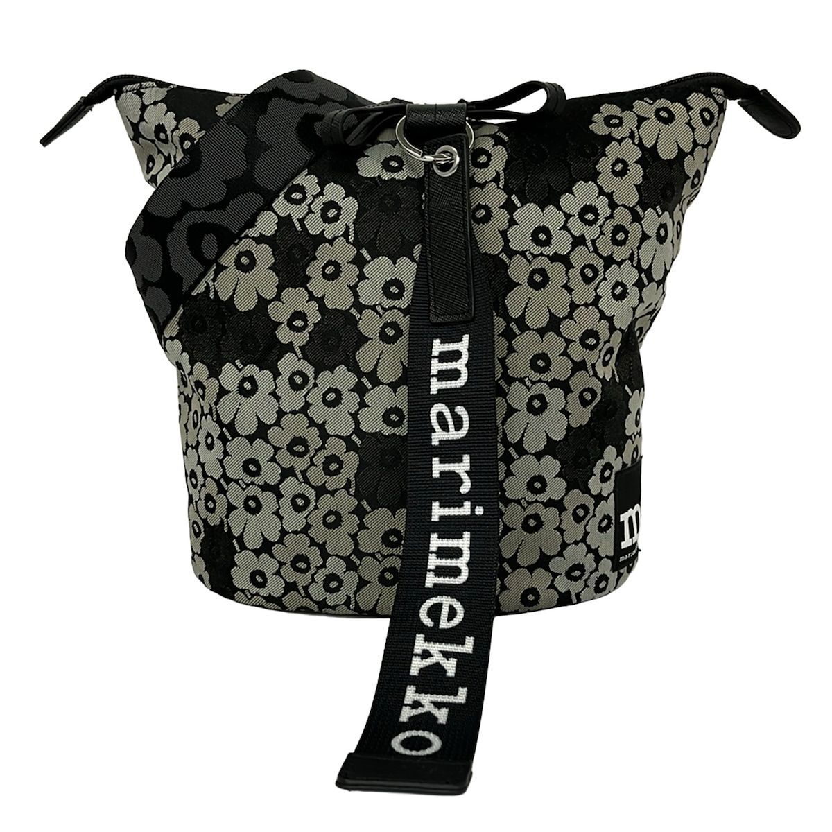marimekko(マリメッコ) ショルダーバッグ グレー×黒 花柄