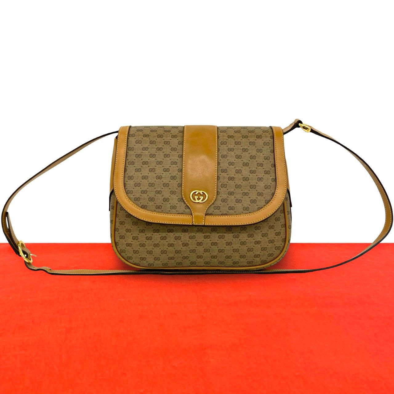 極 美品 GUCCI グッチ オールドグッチ ヴィンテージ マイクロGG 柄