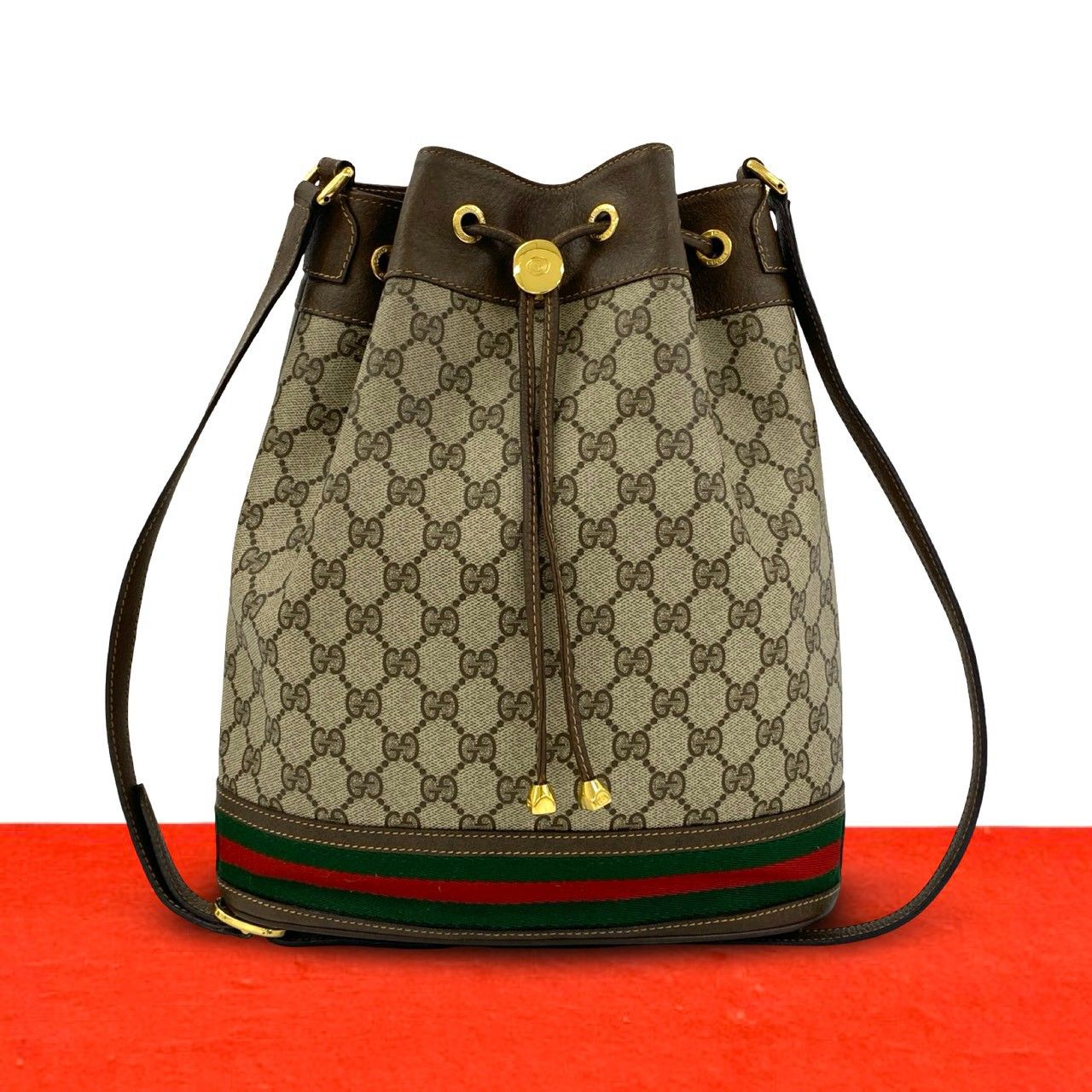 極 美品 GUCCI グッチ オールドグッチ ヴィンテージ シェリーライン GG 
