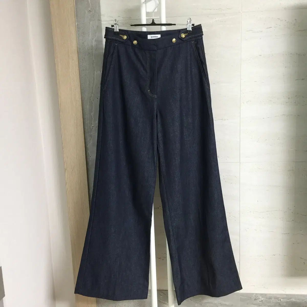 SANDRO サンドロ 生デニム ワイド パンツ 36