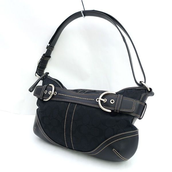 COACH / コーチ ◆シグネチャー キャンバス×レザー ショルダーバッグ F07077 【バッグ/バック/BAG/鞄/カバン】 ブランド【中古】 7,488円