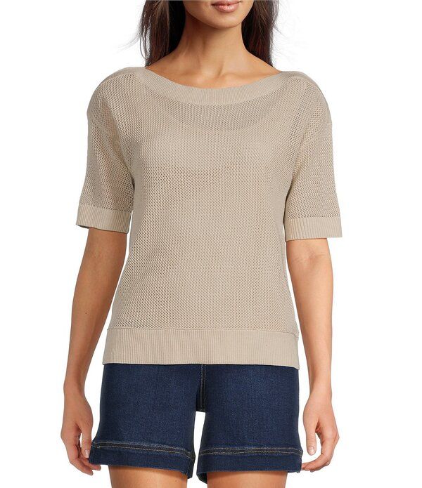 ウエストバウンド レディース トップス シャツ Westbound Short Sleeve Boat Neck Top Stone ストーン