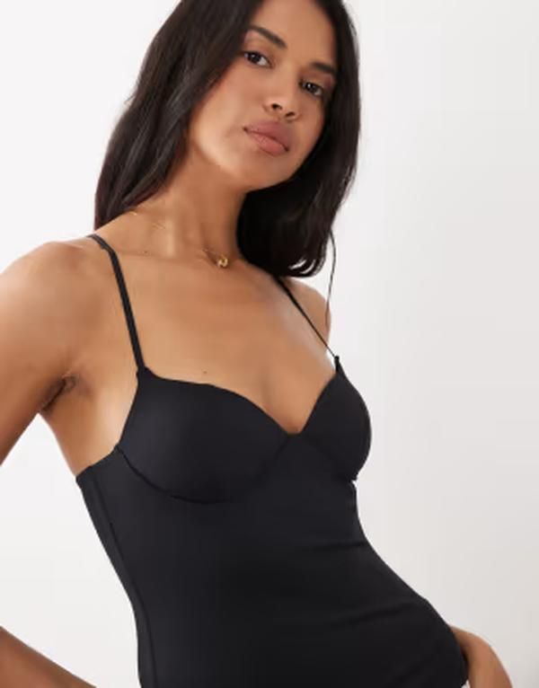 ジーナトリコ レディース トップス シャツ Gina Tricot soft shaping tank top Black ブラック