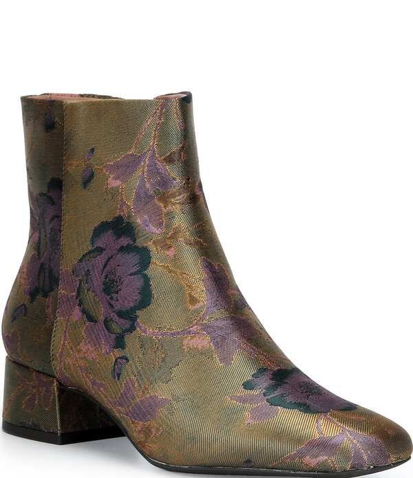 カッパーキー レディース シューズ ブーツ・レインブーツ フラワー柄 フラワー ヒール Copper Key Eclipse Floral Block Heel Booties Olive Multi