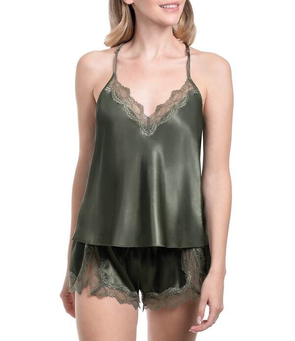 インブルーム レディース アンダーウェア ナイトウェア Vネック サテン ノースリーブ レース In Bloom by Jonquil Solid Sleeveless VNeck Satin Lac 13,125円