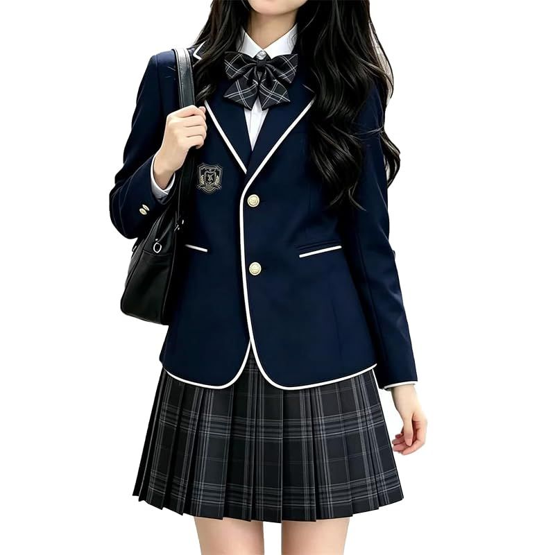 【新品】 [DCZD] 女子制服 スクール 5点セット フォーマル スーツ 卒業式 入学式 受験 面接 大きいサイズ navy M
