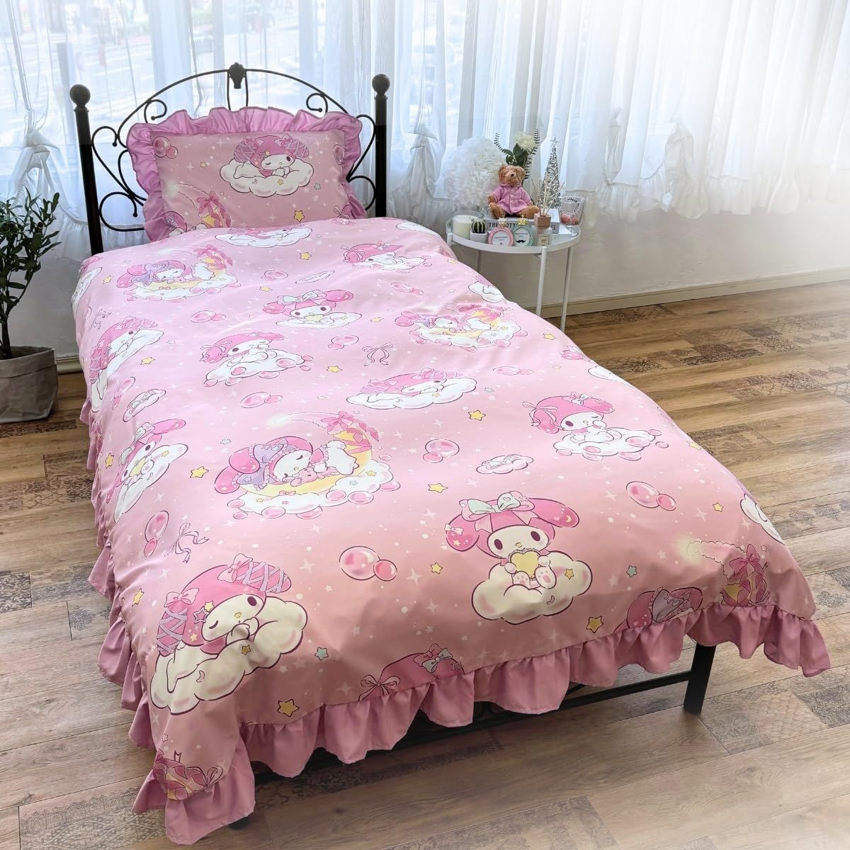 サンリオ(SANRIO) マイメロディ ボリュームフリル 布団カバー3点セット 枕カバー シーツ 掛布団カバー シングル SB-673-S
