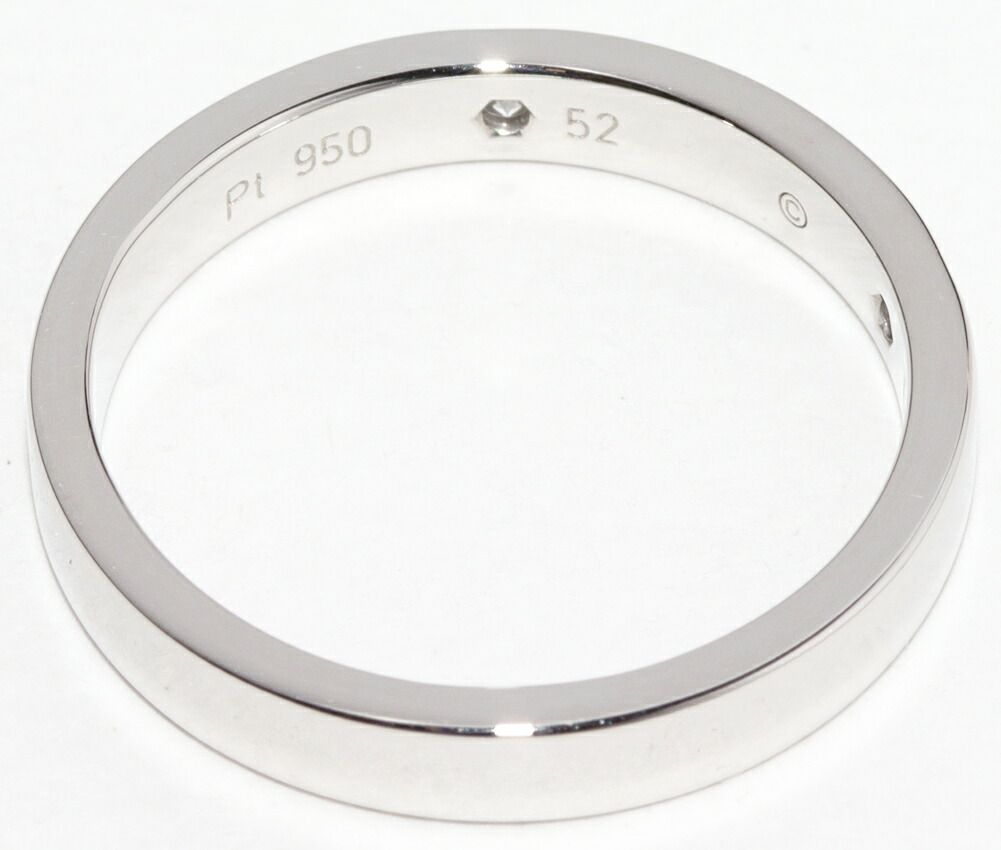 Cドゥカルティエ ウェディングリング エングレーヴドリング Pt950 ダイヤ カルティエ 指輪 Pt950 ダイヤ2P(計0.07ct) Cドゥカルティエ