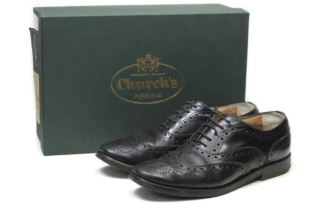 CHURCH'S チャーチ イタリア製 BURWOOD W(GI) バーウッド BLK POLISH 35.5(22.5cm) ブラック ウイングチップ レースアップ シューズ lc23115 7,700円